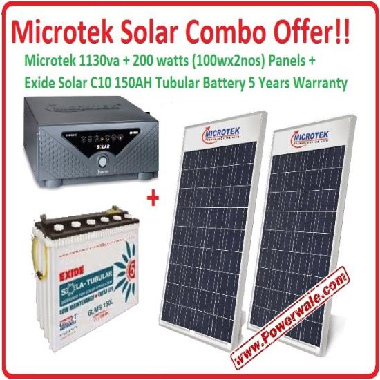 1.1KW HYBRID SOLAR KIT WITH 12V 150AH C10 BATTERY AND 200WATTS SOLAR PANEL