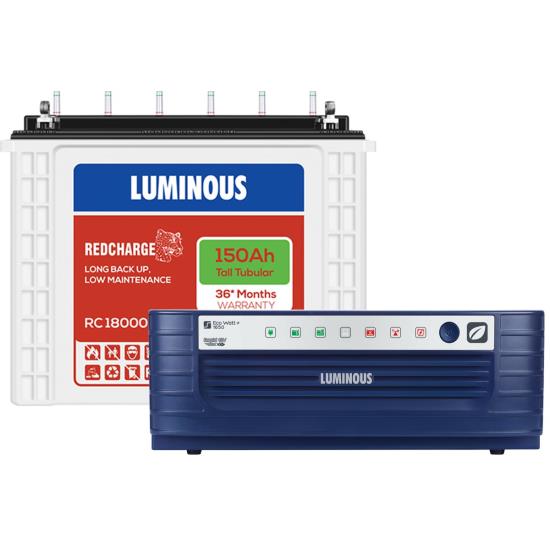 LUMINOUS ECO WATT+ RAPID 1650 + RED CHARGE RC 18000