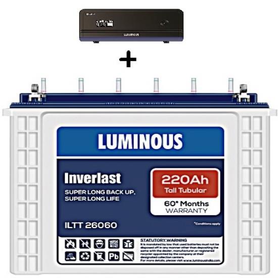 LUMINOUS ZELIO 1100+ UPS WITH ILTT 26060 220AH TALL TUBULAR BATTERY SET