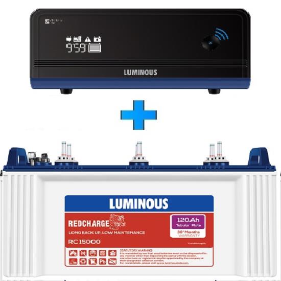 LUMINOUS ZELIO WIFI 1100 UPS + RC15000 120AH TUBULAR BATTERY SET